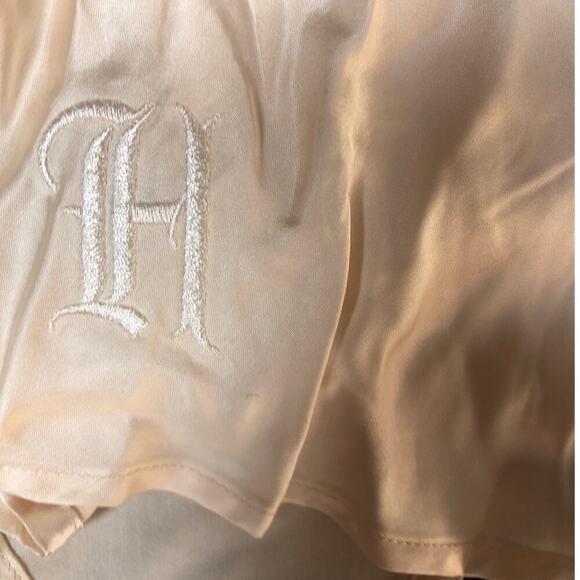 Honor The Gift Silk Slip Dress Sleeveless Cowl Neck Asymmetric Hem Sand NWT M - Picture 6 of 9